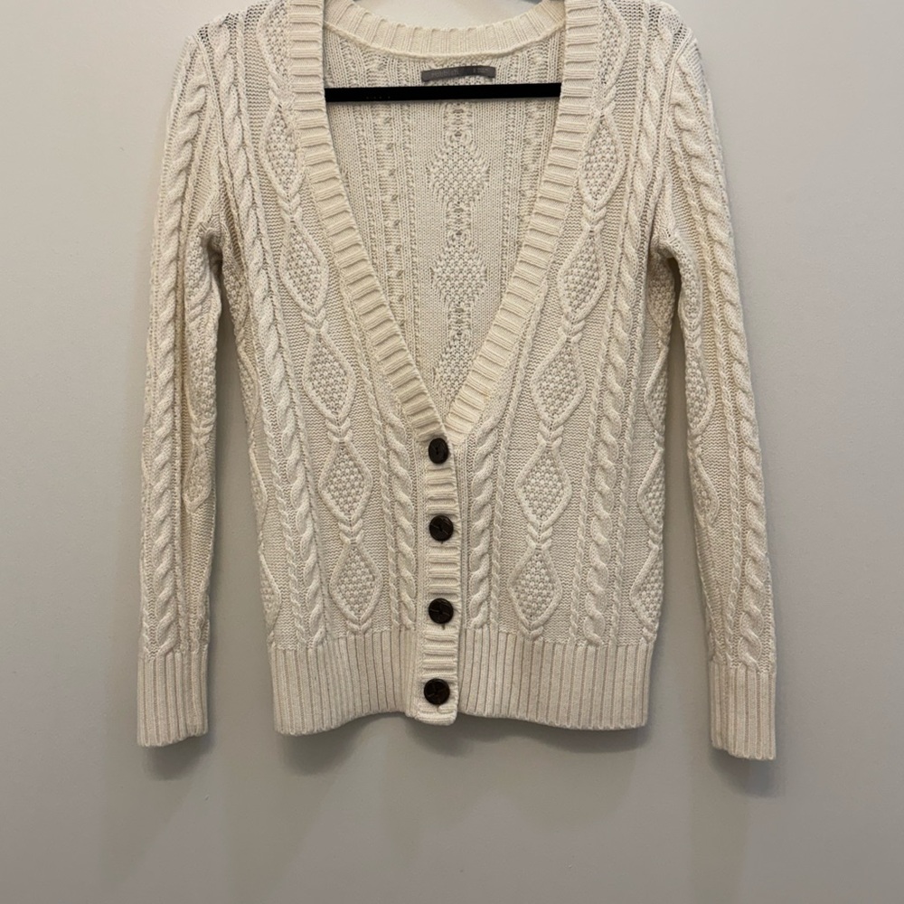 Rubbish Cream Button-Up Cable Knit Cardigan